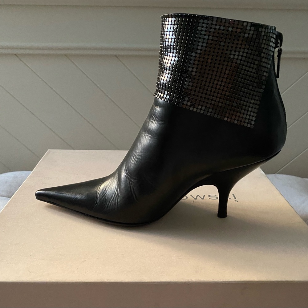 Alain Tondowski Black Ankle Leather Boots + Gorgeous Ankle Detailing| EU SZ 36.5